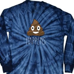 Emoji Shit Happens Long Sleeve Tie Dye Shirt