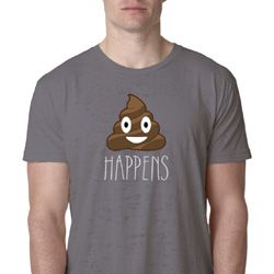 Emoji Shit Happens Mens Burnout Shirt