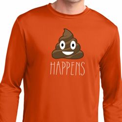 Emoji Shit Happens Mens Dry Wicking Long Sleeve Shirt