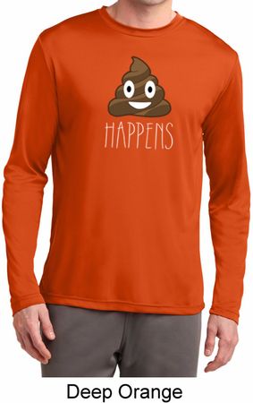 Emoji Shit Happens Mens Dry Wicking Long Sleeve Shirt