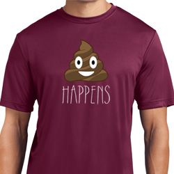 Emoji Shit Happens Mens Moisture Wicking Shirt