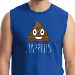 Emoji Shit Happens Mens Muscle Shirt