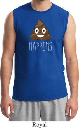 Emoji Shit Happens Mens Muscle Shirt