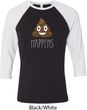 Emoji Shit Happens Mens Raglan Shirt
