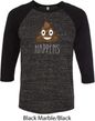 Emoji Shit Happens Mens Raglan Shirt