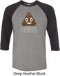 Emoji Shit Happens Mens Raglan Shirt