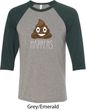 Emoji Shit Happens Mens Raglan Shirt