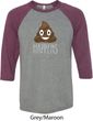 Emoji Shit Happens Mens Raglan Shirt