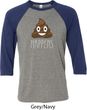 Emoji Shit Happens Mens Raglan Shirt