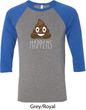 Emoji Shit Happens Mens Raglan Shirt