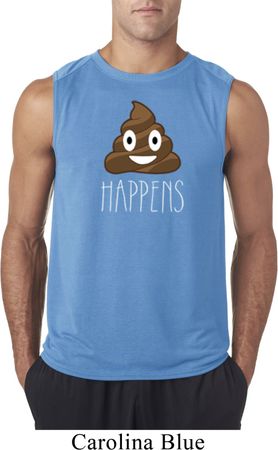 Emoji Shit Happens Mens Sleeveless Shirt