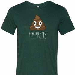 Emoji Shit Happens Mens Tri Blend Crewneck Shirt