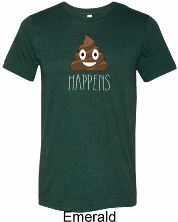 Emoji Shit Happens Mens Tri Blend Crewneck Shirt