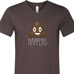 Emoji Shit Happens Mens Tri Blend V-neck Shirt