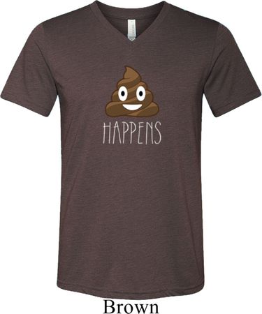 Emoji Shit Happens Mens Tri Blend V-neck Shirt