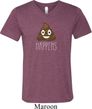 Emoji Shit Happens Mens Tri Blend V-neck Shirt