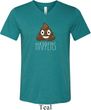 Emoji Shit Happens Mens Tri Blend V-neck Shirt