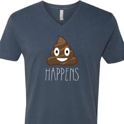 Emoji Shit Happens Mens V-Neck Shirt