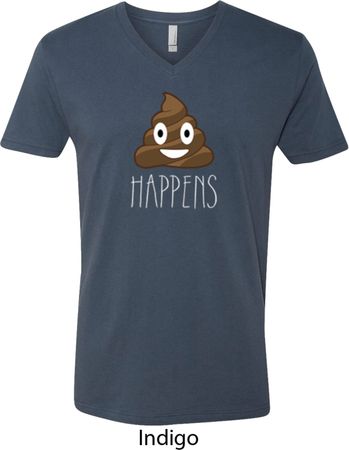 Emoji Shit Happens Mens V-Neck Shirt