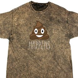 Emoji Shit Happens Mineral Tie Dye Shirt