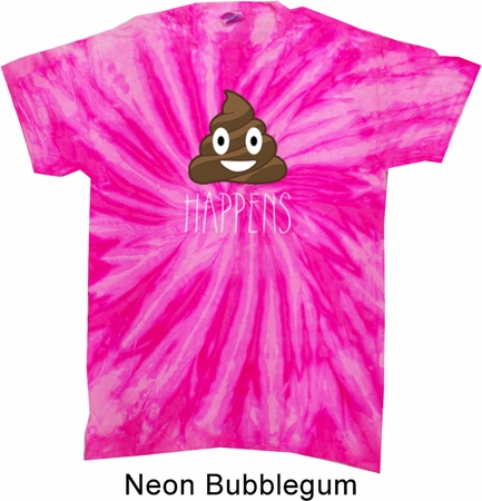 Emoji Shit Happens Twist Tie Dye Shirt