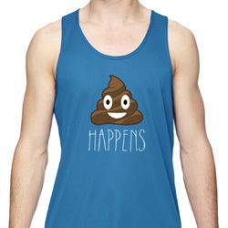 Emoji Tank Top Shit Happens Mens Moisture Wicking Tanktop