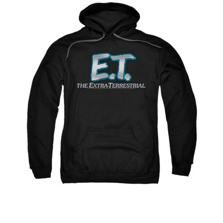 ET Shirts - Extra Terrestrial Hoodie Sweatshirt Logo Black Adult Hoody Sweat Shirt