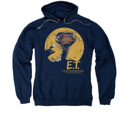 ET Shirts - Extra Terrestrial Hoodie Sweatshirt Moon Frame Navy Adult Hoody Sweat Shirt