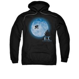 ET Shirts - Extra Terrestrial Hoodie Sweatshirt Moon Scene Black Adult Hoody Sweat Shirt