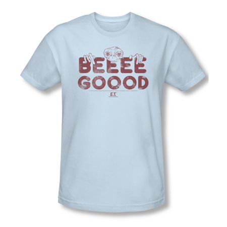 ET Shirts - Extra Terrestrial Shirt Be Good Adult Light Blue Tee T-Shirt