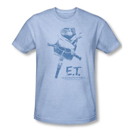 ET Shirts - Extra Terrestrial Shirt Bike Adult Heather Light Blue Tee T-Shirt