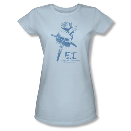 ET Shirts - Extra Terrestrial Shirt Juniors Bike Light Blue Tee T-Shirt