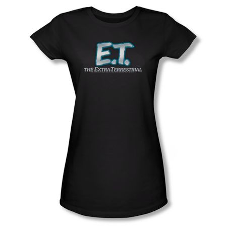 ET Shirts - Extra Terrestrial Shirt Juniors Logo Black Tee T-Shirt