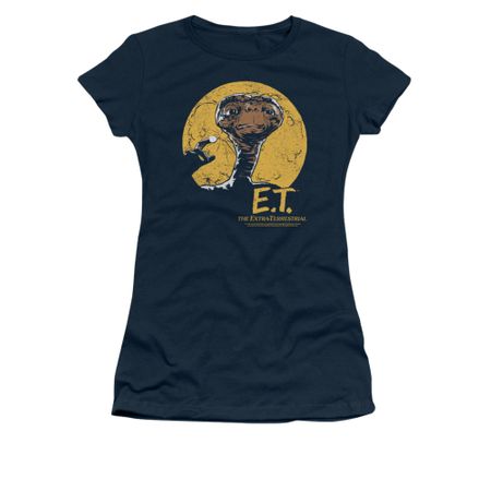 ET Shirts - Extra Terrestrial Shirt Juniors Moon Frame Navy Tee T-Shirt