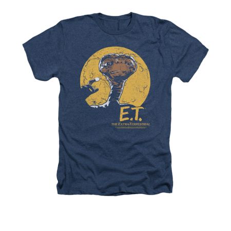 ET Shirts - Extra Terrestrial Shirt Moon Frame Adult Heather Navy Tee T-Shirt