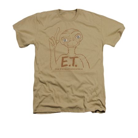 ET Shirts - Extra Terrestrial Shirt Pointing Adult Heather Sand Tee T-Shirt