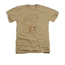 ET Shirts - Extra Terrestrial Shirt Pointing Adult Heather Sand Tee T-Shirt