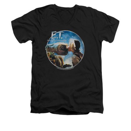 ET Shirts - Extra Terrestrial Shirt Slim Fit V Neck Gertie Kisses Black Tee T-Shirt