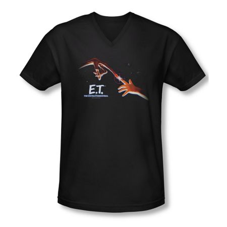 ET Shirts - Extra Terrestrial Shirt Slim Fit V Neck Poster Black Tee T-Shirt