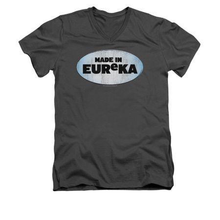Eureka Shirt Slim Fit V-Neck Made In Eureka Charcoal T-Shirt