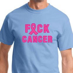 F*CK Cancer Mens Breast Cancer Awareness Shirts