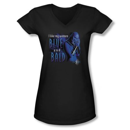 FarScape Shirt Blue Girl Juniors V Neck Shirt Tee T-Shirt