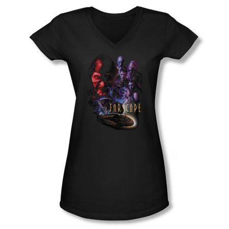 FarScape Shirt Criminal Juniors V Neck Shirt Tee T-Shirt