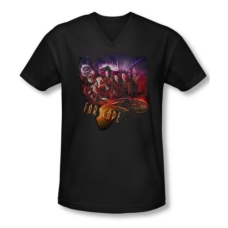 FarScape Shirt Graphic Collage Slim Fit V Neck Tee T-Shirt