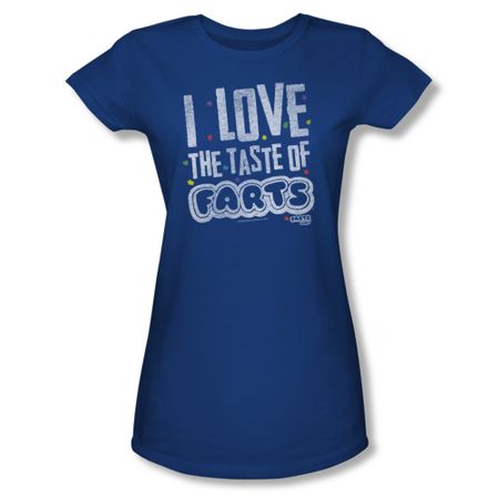 Farts Candy Shirt Juniors Tasty Farts Royal Blue T-Shirt