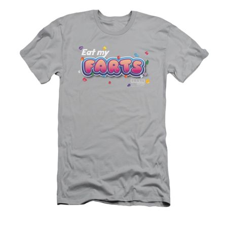 Farts Candy Shirt Slim Fit Eat My Farts Silver T-Shirt