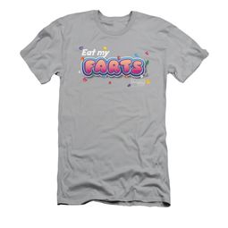 Farts Candy Shirt Slim Fit Eat My Farts Silver T-Shirt