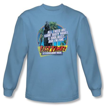 Fast Times At Ridgemont High Shirt Waves Carolina Blue Long Sleeve Tee