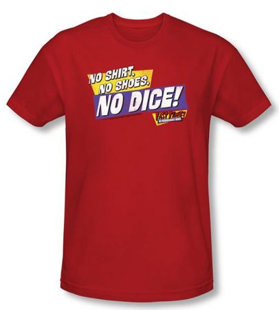 Fast Times At Ridgemont High T-shirt No Dice Adult Red Slim Fit Shirt