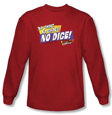 Fast Times At Ridgemont High T-shirt No Dice Red Long Sleeve Shirt